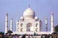 The beautiful white marble Taj Mahal in Agra