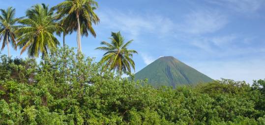 The lush volcanic island of Ometepe in the centre of Lake Nicaragua