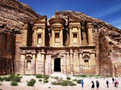 The facade on the monastery in Petra is similar to that of the Treasury