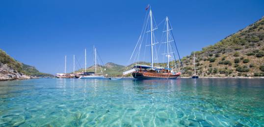 Gulet on the water, Mediterranean Turkey