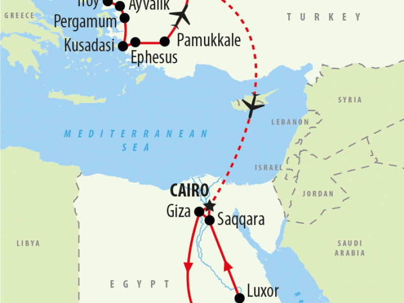 Turkey And Egypt Map Turkey & Egypt Tour In 16 Days | On The Go Tours