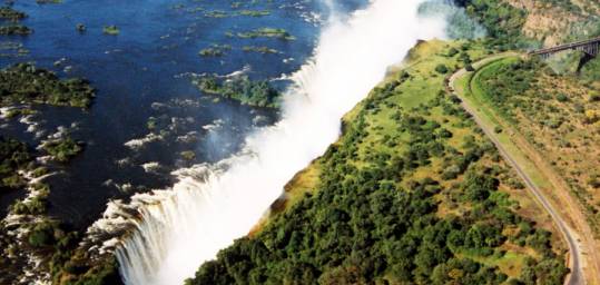 The mighty Victoria Falls, also known as Mosi-oa-Tunya (the Smoke that Thunders)