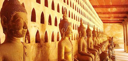 Golden Buddhas at Wat Sisaket - Vientiane, Laos