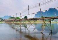 Spectacular Vang Vieng in Laos, famed for stunning mountain vistas and rice paddies
