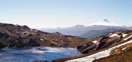 Villarica Volcano - one of Chile's many snowy peaks.