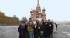 A group outside St Basil's Cathedral in Red Square Moscow
