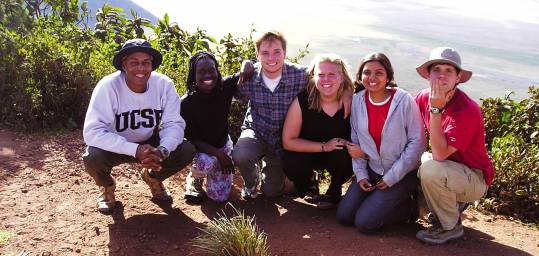 An on the go group by their overlanding truck
