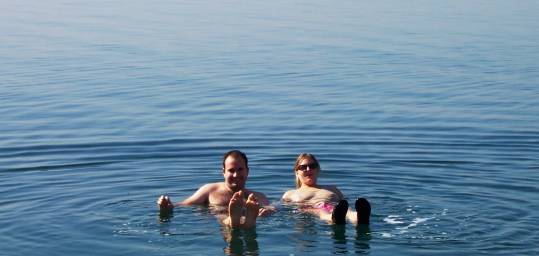 Swim or float in the mineral rich waters of the Dead Sea in Jordan