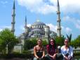 Posing for a photo at the Blue mosque