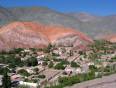 The colourful hills in Argentina surround a village. Visit here on our Argentina tours.