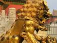 Forbidden City lion with cub