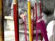 Multi coloured incense sticks