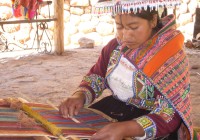 Meet the locals in Awanacancha who weave traditional Incan textiles on our Peru Tours