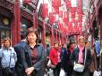 Busy shopping street