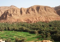 The Draa valley river mirrors the scenery