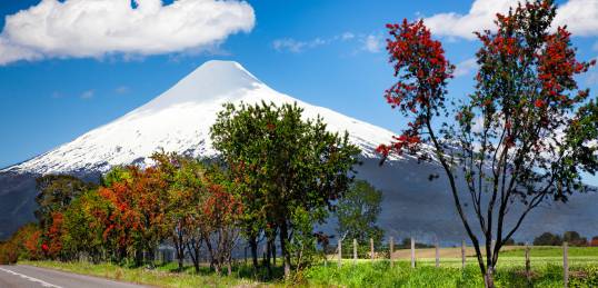 Picture perfect volcano in Chile as seen on our Chile tours.