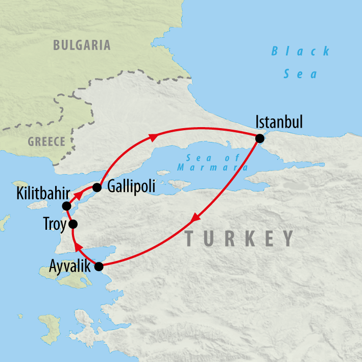 Map of Anzac Day Gallipoli Tour - 6 days