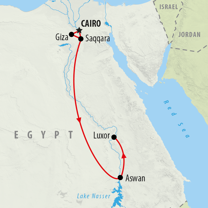 Map of Egyptian Express for Families - 8 days