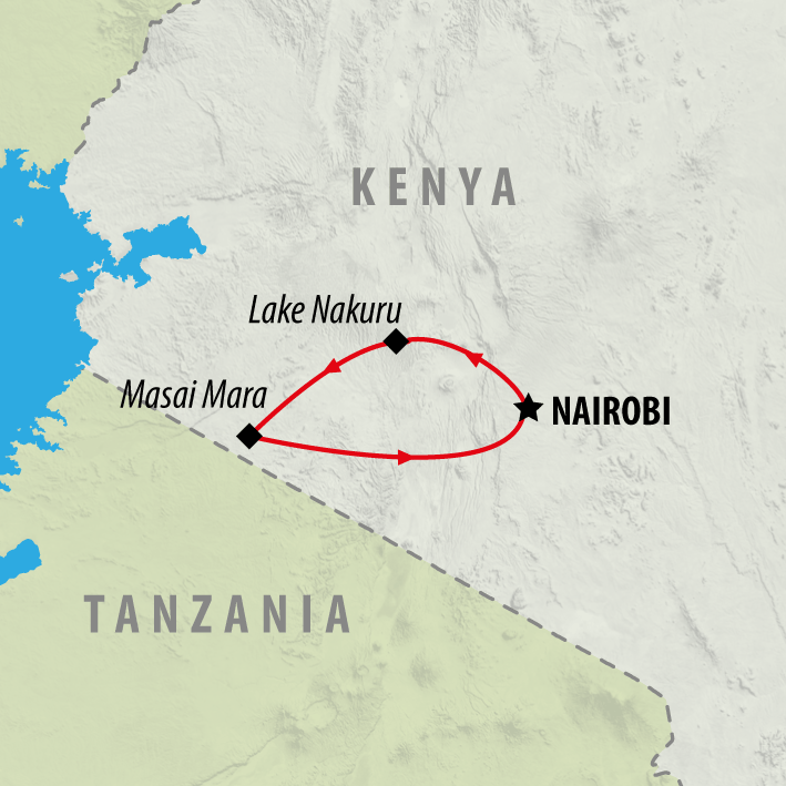 Map of Kenya Wildlife Week - 7 days