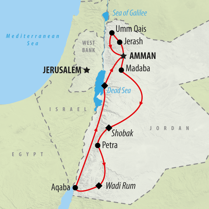 Map of Lawrences Arabia - 9 Days