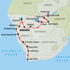 Cape, Delta & Falls - 19 days Map