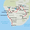 Cape, Delta, Falls & Kruger - 25 days Map