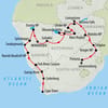Kruger, Falls, Delta & Cape - 25 days Map