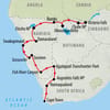 Table Mountain to Victoria Falls - 20 days Map