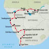 Victoria Falls to Table Mountain - 20 days Map