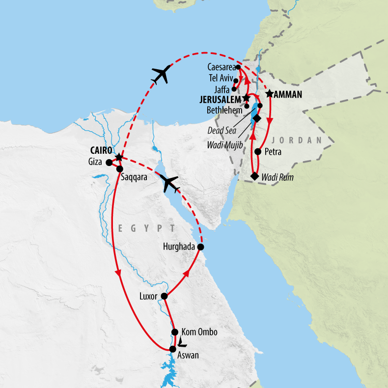 OBSOLETE - Pyramids, Petra, Promised Land - 19 Days map