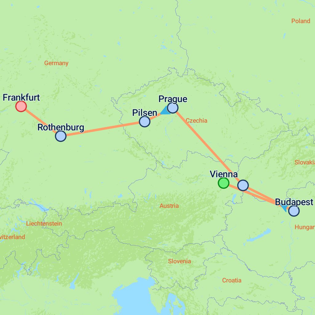 Europe Highlights Express - 7 days map