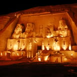 Abu Simbel lit up at night