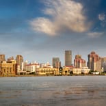 View of Mumbai cityscape from across the water