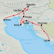 Gondolas, Lakes & Split - 9 Days Map