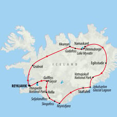 Iceland Circle - 8 Days Map