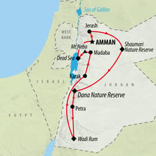 Jordan Wildlife &  Nature - 12 days Map