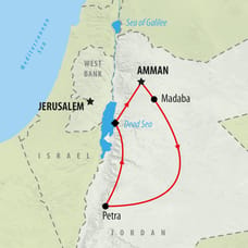 Jordan on the Menu - 8 days Map