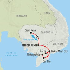 Saigon to Siem Reap - 8 days Map