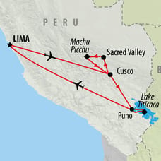 Highlights of Peru - 10 Days Map