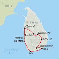Safari in Sri Lanka - 9 days Map