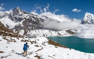 A man trekking in the Everest Region