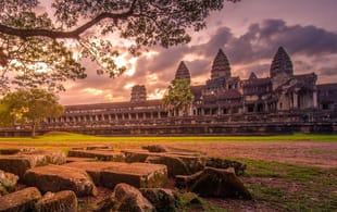Angkor Wat - dramatic sunset - On The Go Tours