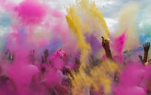 Holi festival hands and colour image