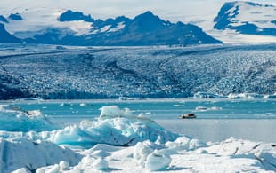 Jokulsarlon Glacier Lagoon and Vatnajokull Glacier - Iceland