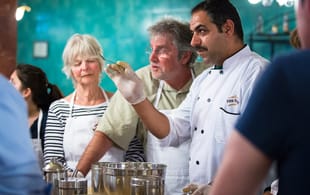 Petra Kitchen chef with students - Jordan Tours - On The Go Tours copy
