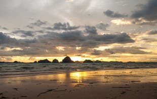 Sunset at Tubkaak Beach in Thailand