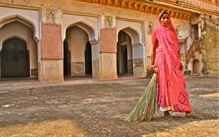 Woman at the Amber Fort - India Tours - On The Go Tours