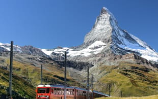 Zermatt train and Matterhorm -switzerland