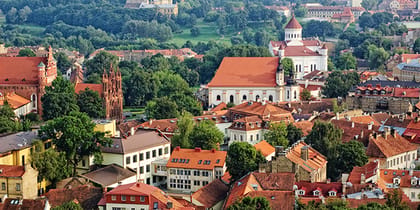 Aerial View of Vilnius's Old Town