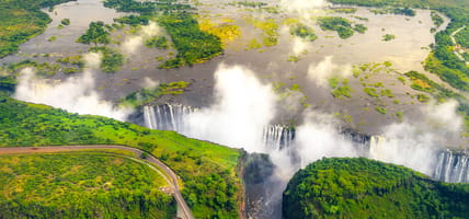 Victoria Falls from above Zambia and Zimbabwe
